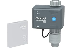 LinkTap G2S Programmateur d'arrosage Intelligent pour Jardin, Gateway Non Inclus, Adaptation météo, Détection et Notification d'Erreurs, Portée Plus Large Que WiFi, Autonomie de 2 Ans, IP66, Alexa