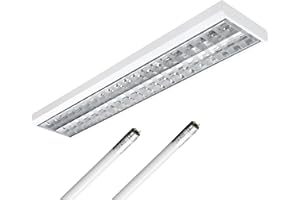 ‎ELG LEUCHTEN ELG Leuchten LED Rasteranbauleuchte 150cm 2-flammig inkl. 2x 17, Watt 3100lm (6200lm) (4000K) (Neutralweiß) 175 lm/W Daylight Büroleuchte Deckenleuchte Rasterleuchte optional Pendelleuchte