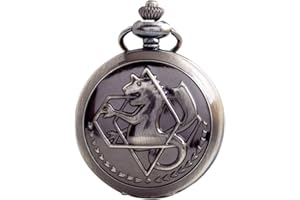 BOSHIYA Fullmetal Alchemist Montre de Poche avec boîte à chaîne pour Accessoires de Cosplay Anime Merch, Alchemist-Black, L, Anime, Alchemist-Black, L, Anime