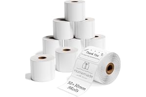 Phomemo 9 rollos Etiquetas térmicas M110 Etiqueta Autoadhesiva,1.96 "x1.18" (50x30mm), 230 etiquetas/rollo, adecuada para Phomemo M110 M120 M220 M221 M108 M102 M100 M150 M250 M260 Etiquetadora