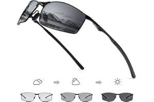 OuShiun Occhiali sportivi da uomo polarizzati occhiali da sole per esterni telaio in metallo protezione UV guida pesca ciclismo corsa occhiali