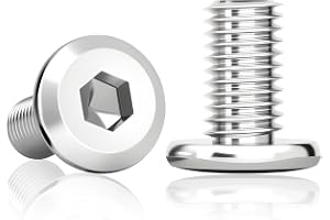 50 st platt huvudskruv M6x16 mm, rostfritt stål insex | M6x16 mm rostfritt stål A2 V2A med insex och helgänga för möbler, ver