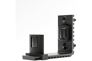 CCJH Guía de suelo ajustable para puerta corredera, puerta de granero de pared/parte inferior de puerta corredera, negro