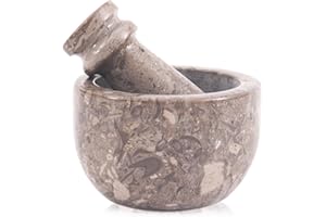 MARBLE RANGE Marble Mortar and Pestle Set 3 Inch Oceanic Handmade Garlic Crusher & Herb Grinder, Small Stone Mortar for Kitchen, Spice Grinder, Natural Marble Grinding Bowl – Elegant Gift for Kitchen
