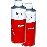 LINK SP302 Confezione da 2 Bombolette Spray Aria Compressa 400 ML. *** NUOVA CANNUCCIA PER AUMENTARE LA PRESSIONE DEL GETTO!!