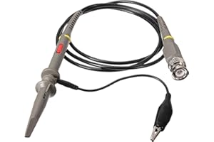 Kisbeibi Messspitze P6100 Hochspannung Oszilloskop Sonde 1X 10X 100MHz Krokodilklemme Test Sonden(Size:Grau)