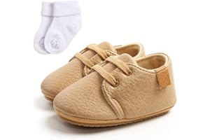 Sehfupoye Baby Mädchen Jungen Turnschuhe Kleinkind PU Leder erste Walking Schuhe Kleinkind Neugeborenes Prewalker Turnschuhe für 0-18 Monate mit Socke