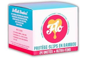 FLO Pack de 24 Protège-Slips en Bambou Bio - Ultra-fins - Protection quotidienne - Hygiène Féminine