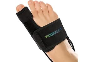 Vicorrect Korektor haluksów dla kobiet i mężczyzn: ortopedyczna szyna haluksowa - prostownica do dużych palców - niechirurgiczna korekcja palucha koślawego do wsparcia dzień/nocy (2 szt.) (VC-B1)