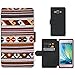 Price comparison product image Super Galaxy Cell Phone Card Slot PU Leather Wallet Case // M00154174 Cloth Textiles Etno Tkanica Raster // Samsung Galaxy A5 (not fit S5)