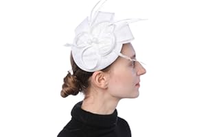 Coolwife Fascinators Sinamay Hat Womens Feather Pillbox Derby Tea Party Hat