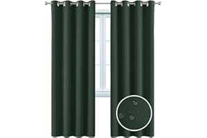 MAXIJIN Cortinas Impermeables para Ventanas Cortinas Oscuras para Dormitorio Cortinas Aislantes Térmicas de 2 Paneles con Ojales para Interiores, Sala de Estar (140 X 240 CM, Verde Negruzco)