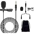 Takstar Wired Lavalier Microphone, 3.5mm 16 Foot Interview Microphone Omnidirectional Video Recording Condenser Microphone for YouTube Tiktok Studio Recording Android GoPro - TCM-400