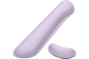 Dapesuom Support de poignet en mousse à mémoire de forme pour clavier - Pour taper et soulager la douleur - Tapis de souris - Support de poignet antidérapant pour gaming, ordinateur, violet