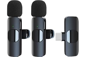 NZBS USB-C Kabelloses Lavalier-Mikrofon, 2,4 GHz, Plug-Play, Mini-Ansteckmikrofon für Vlogging, Video, Podcast, Interview, YouTube-Aufnahme(2 Mic)