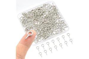Hocansen 300 Pieces Eye Pins 13x6mm Small Screw Eye pins Hooks Mini Eye Hooks Screw in for Cork Top Bottles DIY Jewelry Making (13 * 6mm)