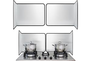 FoiiLiio 2 Piezas Protector Salpicaduras Cocina, Protector Salpicaduras Pared con Revestimiento Antiadherente, Antisalpicaduras Cocina, Plata, Plegable, para Cocina, Asado, Fregadero (38 * 30 * 29cm)