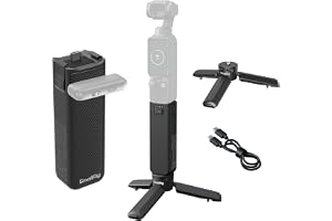 SMALLRIG Pocket 4P/4/3/Xtra Muse Battery Handle 5000mAh with Tripod for DJI | 20W Fast Charge Power Grip, Wireless Mic Direct Connection, One-Touch Deploy Mini Tripod, 1/4" Thread, Temperature Control