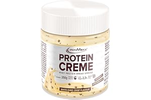 IronMaxx Protein Cream Low Carb Spread- Crema Proteica spalmabile- a basso contenuto di zuccheri- gusto: cioccolato bianco croccante- barattolo da 250g (1 confezione)