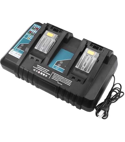 Caricatore Rapido Doppia Porta 7A Per Batterie Makita 14.4V-18V - Compatibile Con DC18RD, DC18RC, BL1830B E Altri Modelli