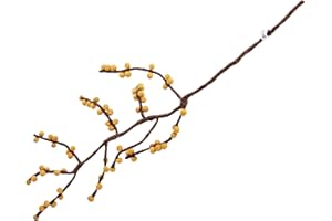 Én Gry & Sif Rama decorativa para jarrón en estilo Scandi, fieltro natural, hecho a mano, comercio justo, bayas amarillas – 1 x – 60 cm