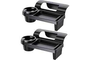 HFSAZJ Multifunktionales Ablageschale für Autofenster, Autotür-Getränkehalter, Fahrzeugtür-Seitenaufhängung, Becherhalter für Autofenster, Fenster-Becherhalter für Fahrzeuge (Schwarz, Kunststoff)