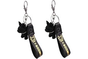 ENHOT Porte-clés Bouledogue Français - Adorable Ensemble de Porte-clés Bouledogue pour Femme - Pendentif de Sac et Cadeau pour Les Amoureux des Chiens - Lot de 2