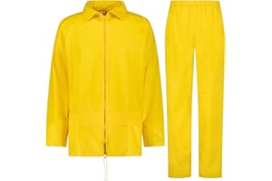 BWOLF Himalaya Unisex Traje de Lluvia Traje Impermeable hombre Traje Impermeable mujer chaqueta de lluvia + pantalones de lluvia, 2 bolsillos