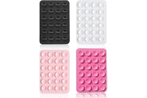 VILBOCR 4 Stück Handy Saugnapf, Silikon Saugnapf für Handy, Stromversorgung, Selfies und Videos (Schwarz, Weiß, Rosa)