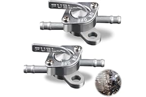 CRRYNUO 2 Stücke Benzinhahn Schalter, Kraftstofftank Gas Benzinhahn Schalter Tankdeckel Ventilpumpe 6 mm Inline Petrol Tap für Motorrad, Dirt Bike, Go Kart und Quad