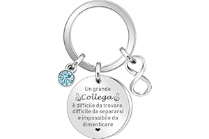 YESPTONRY Portachiavi Collega Donne Regali per Amica Regalo Colleghi Idee Regalo Uomo Colleghe Amicizia Porta Chiavi Regalo per Colleghi Che Va Via Grazie Pensione Regali per Amica Maestra