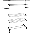 KITCHEN MOVE Ultima 25 m Multifunctional Modular Laundry Airer Large Capacity Stainless Steel, Alloy Plastic, Steel and Black