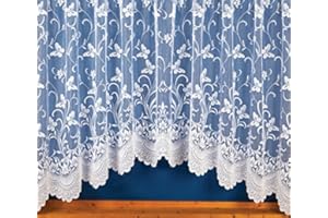 Ians Emporium Spring White Net Curtain Jardiniere A45-254cm x 114cm (100" x 45")