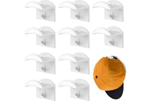 AONAYO 10 StüCk Cap Halter,Selbstklebend Cap Halterung Wand,Ohne Bohren,Wandmontage Cap Aufbewahrung,Weiß Kappenhalter,Passend FüR Basecap Halterung Wand,Zimmer,Wohnraum,TüReingang.