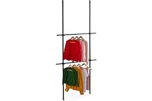 Relaxdays teleskopgarderobssystem, 165–300 cm höjdjusterbar