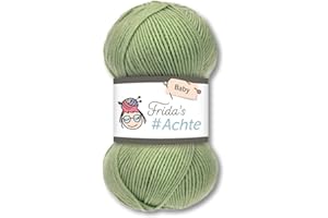 Frida's Wollhaus Frida's - Ovillo de lana de bebé para tejer, 100 g, antibolitas, 66 colores (138, verde oliva)