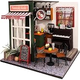 Minyat&uuml;r Ev Yapma Seti &ndash; Ahşap DIY Maket Hobi Kiti &ndash; LED Işıklı Kafe &ndash; Kendin Yap Dekoratif Kafe Maket Ev &ndash; Yetişkinlere &Ouml;zel