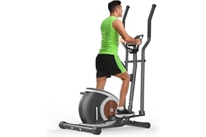 XMIFER Crosstrainer für Hause, Magnetischer Crosstrainer mit 16 Widerstandsstufen, Bluetooth-APP mit LCD-Monitor, rutschfeste Fußpedale, Flaschenhalter, Heimfitness-Stepper