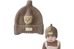 XOXVURI Gorro Bebe Invierno Niña Niño Invierno Cálido Sombrero De Punto Con Pompon Térmico Grueso Beanie Con Forro Polar Regalo Para Unisex Bebé 2-14 Meses