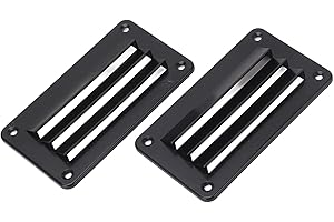 SHANRYA Stilvolles 2-teiliges Wohnmobil-Lüftungsgitter, Wohnmobil-Lüftungsgitter, ABS, Sicherer Ersatz mit Schrauben für Badezimmer, Boot (Schwarz)