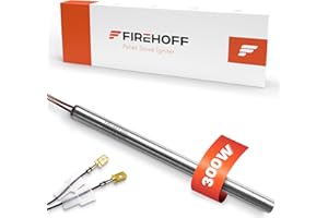 FIREHOFF Bougie d'allumage pour poêle à granules - 300 W, 155 mm, diamètre 9,9 mm avec connecteur rapide - GARANTIE 2 ans - Made in Italy