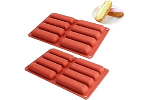 QANYE 2 Pezzi Strisce Lunghe Stampi, Stampi Rettangolari in Silicone, Teglie per Pane in Silicone, Stampo in Silicone, per Barrette Energetiche, Muesli, Praline, Torte, Pane, Stampi da Forno