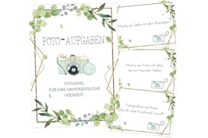 ZELAITE 100 Fotoaufgaben für Hochzeitsfotos, Fotospiel Hochzeit, Hochzeitsspiel für Gäste & Brautpaar, Hochzeitsspiel, Fotospiel für Gäste Hochzeit, Fotobox Hochzeit, Foto Requisiten Hochzeit (100)