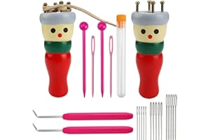 JANDH Kit de Tejido para Niños, 2 Piezas Máquina de Tejer a Mano, Maquina de Tejer, con Juego de Agujas de ojo Grande, Forma Linda, Adecuada para Tejer con Bricolaje