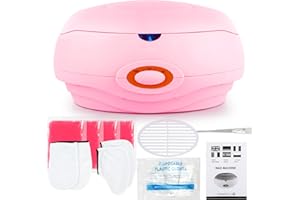 AYITOO Bagno di paraffina per mani e piedi con accessori, bagno di cera elettrico con cera di paraffina 200 W, paraffina per bagno di cera, colore rosa