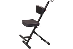 Gator Frameworks Siège de luxe pour guitariste avec système de réglage en hauteur à 3 points et support arrière pour guitare (GFW-GTR-SEATDLX)