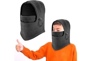 MEISH Kids Balaclava Winter Neck Warmer Balaclava Hood Full Face Cover Mask Snood Hood Warmer Hat for Winter Children Cycling Outdoor Sports