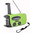 Wind Up Radio, Emergency Solar Hand Crank AM/FM Weather Radio, with Power Bank Phone Charger, Bright LED Flashlight for Household and Outdoor Survival (Green)