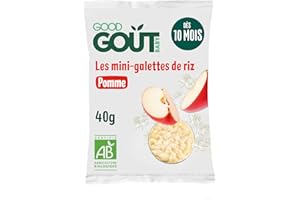 GOOD GOÛT - Mini-Galettes De Riz Pomme - Biscuits Bébé - Dès 10 Mois - Légères Et Fondantes - Format Nomade - 10x40g