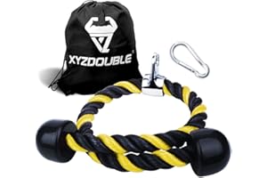 XYZDOUBLE Cuerda Tríceps Heavy Duty Tricep Rope Cable Pull Down Cuerda Equipo Nylon Manijas Antideslizantes - Dorsal, Biceps, Triceps, Gimnasio o Hogar